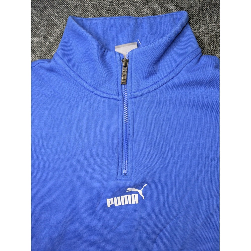 Puma Men's Large‎ Sweatshirt Blue Quarter Zip Pullover Performance Golf Sweater - Picture 2 of 8